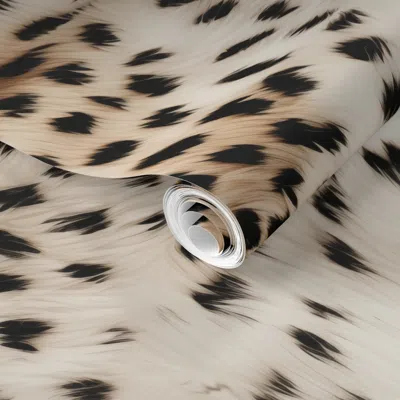 Spoonflower Pre-pasted Wallpaper White Leopard Fur Seamless Pattern  Removable