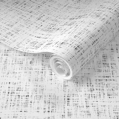 Spoonflower Pre-pasted Wallpaper White Linen 2' X 12' Removable In Gray