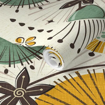 Spoonflower Pre-pasted Wallpaper Wild Garden 2' X 12' Removable