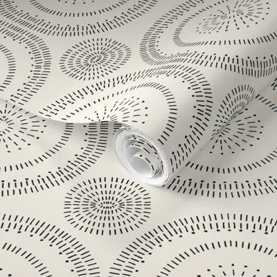 Spoonflower Pre-pasted Wallpaper Wildflower Mandala 2' X 12' Removable In Multi
