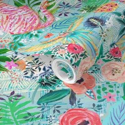 Spoonflower Pre-pasted Wallpaper Wildwood Xlarge 2' X 12' Removable In Multi