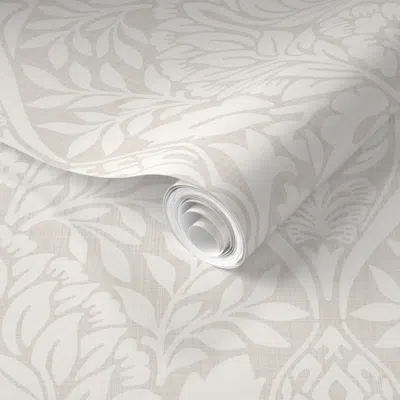 Spoonflower Pre-pasted Wallpaper William Morris-damask7 Linen Texture  Removable