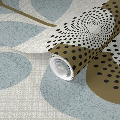 Spoonflower Pre-pasted Wallpaper Wonderful World Of Scandi Blooms-mid Century 2' X 12' Removable In Multi
