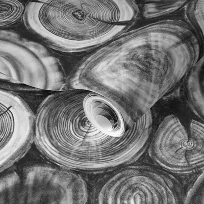 Spoonflower Pre-pasted Wallpaper Wood Pile 2' X 12' Removable