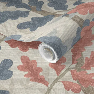Spoonflower Pre-pasted Wallpaper Woodlands Indigo Rustic Brown 2' X 12' Removable
