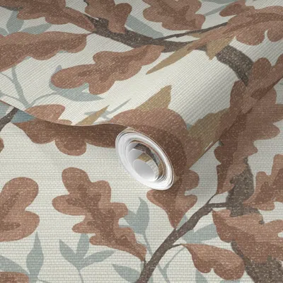Spoonflower Pre-pasted Wallpaper Woodlands No.1 - Mocha Mousse - Pantone Color Of The Year 2025 2' X 12' Removab