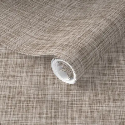 Spoonflower Pre-pasted Wallpaper Worn Oak Linen 2' X 12' Removable