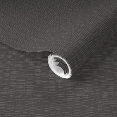 Spoonflower Pre-pasted Wallpaper Woven Blender 4b4646 2' X 12' Removable In Black