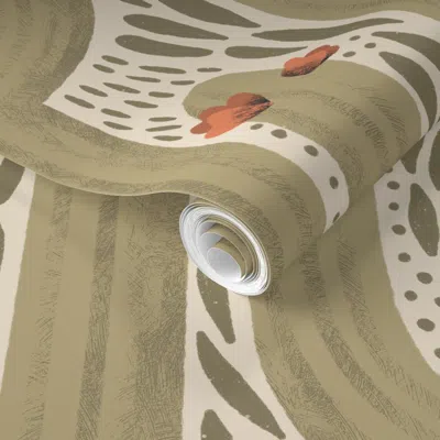 Spoonflower Pre-pasted Wallpaper Wyatt (light Sage) 2' X 12' Removable In Green
