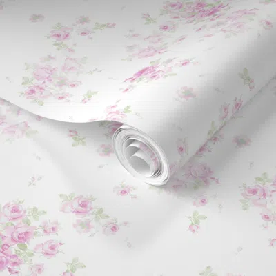Spoonflower Pre-pasted Wallpaper Yves Sorbet Faded 2' X 12' Removable In Multi