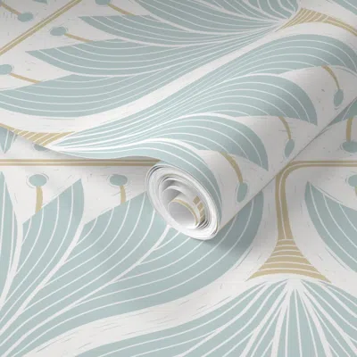 Spoonflower Pre-pasted Wallpaper Zen Lotus Garden 2' X 12' Removable