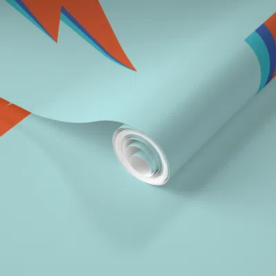 Spoonflower Pre-pasted Wallpaper Ziggy Aqua  Removable