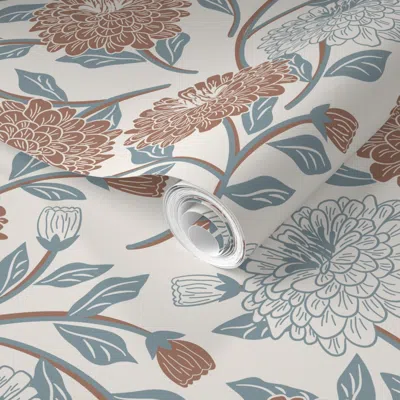 Spoonflower Pre-pasted Wallpaper Zinnia - A Timeless Beauty 2' X 12' Removable