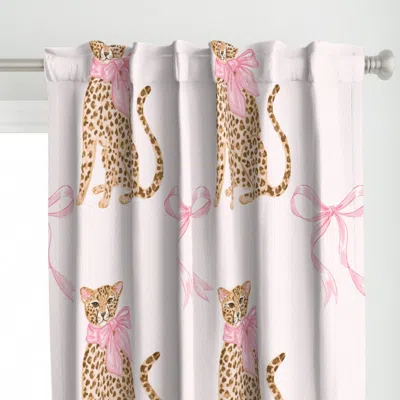 Spoonflower Preppy Chinoiserie Pink Curtain Panel