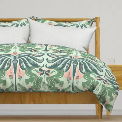 Spoonflower Preppy Crocos In Mint Sage Duvet Cover