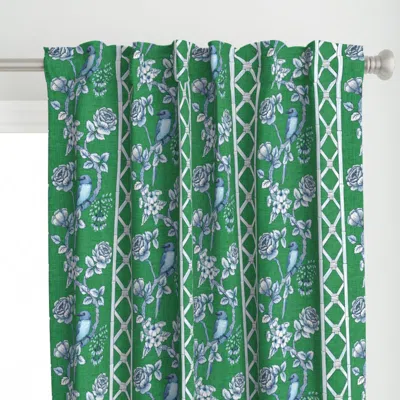 Spoonflower Preppy Green And Blue Curtain Panel