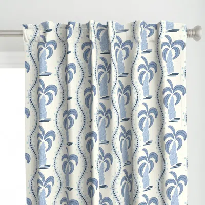 Spoonflower Preppy Palm Tree Stripe Curtain Panel