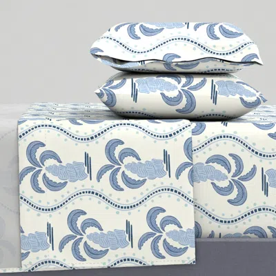 Spoonflower Preppy Palm Tree Stripe King Sheet Set