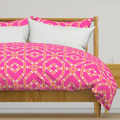 Spoonflower Preppy Spring Bamboo Trellis Duvet Cover