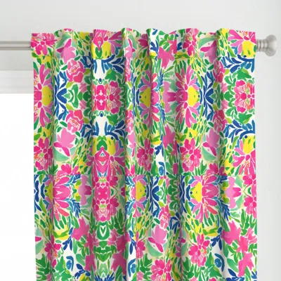 Spoonflower Preppy Summer Garden Curtain Panel