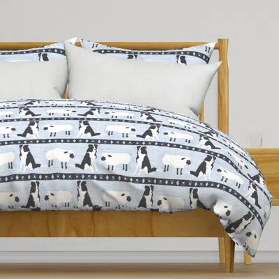 Spoonflower Primitive Border Collie And Duvet Cover