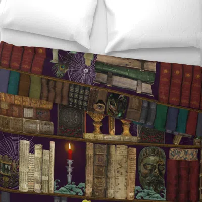 Spoonflower Professor Darksage's Forbidden Library Wide Cotton Sateen 3.5 oz 26" X 20" Standard Knife Edge
