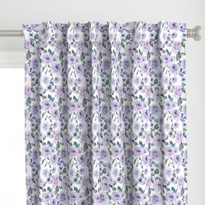 Spoonflower Purple Watercolor Floral Curtain Panel