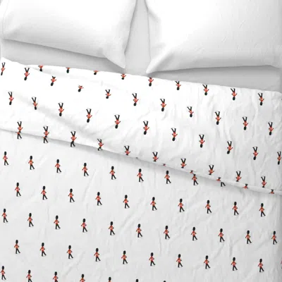 Spoonflower Queen's Guard - White Background Wide Cotton Sateen 3.5 oz 26" X 20" Standard Knife Edge