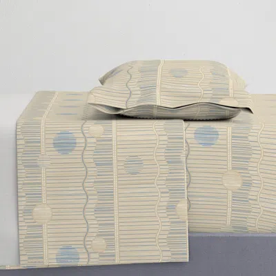 Spoonflower Quiet Luxury Scandinavian Lines Blue Twin Sheet Set