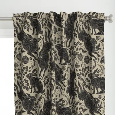 Spoonflower Rabbit On Linen Curtain Panel