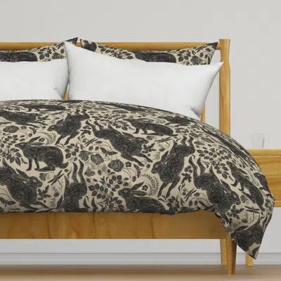 Spoonflower Rabbit On Linen Duvet Cover