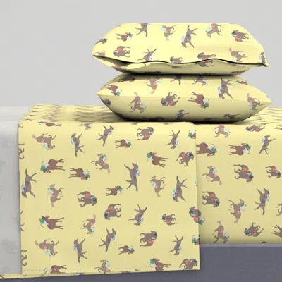 Spoonflower Racing Horses Queen Sheet Set