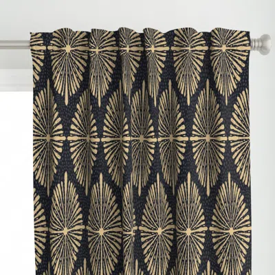 Spoonflower Radiant Aura In Black And Curtain Panel