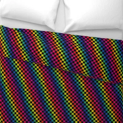 Spoonflower Rainbow Checkerboard Wide Cotton Sateen 3.5 oz 26" X 20" Standard Knife Edge