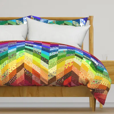 Spoonflower Rainbow Chevron Cheater Quilt Duvet Cover