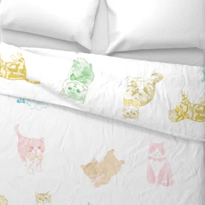 Spoonflower Rainbow Kittens Wide Cotton Sateen 3.5 oz 26" X 20" Standard Knife Edge