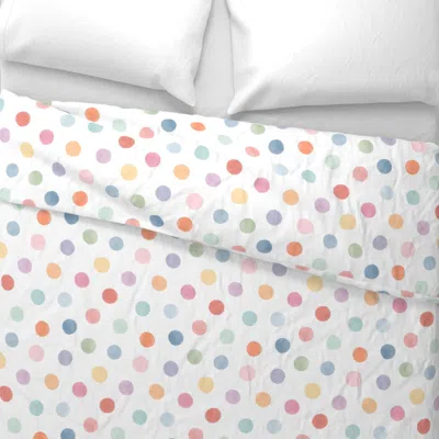 Spoonflower Rainbow Polka Dots Wide Cotton Sateen 3.5 oz 26" X 20" Standard Knife Edge