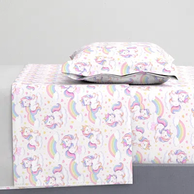 Spoonflower Rainbow Unicorns Twin Xl Sheet Set