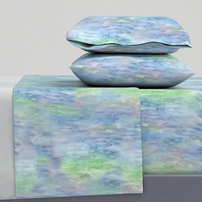 Spoonflower Rainy Salt Texture Blue Green Pink King Sheet Set