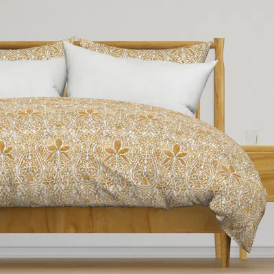 Spoonflower Rajkumari White With Silvered Duvet Cover