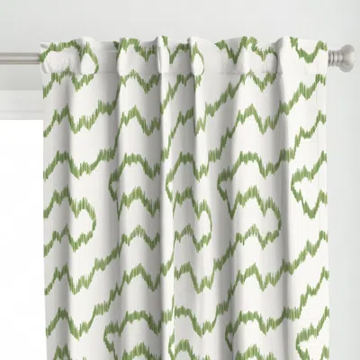 Spoonflower Rambling Ikat Grass Curtain Panel