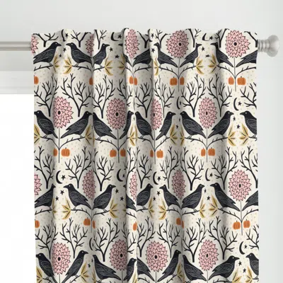 Spoonflower Raven Halloween Garden In Curtain Panel