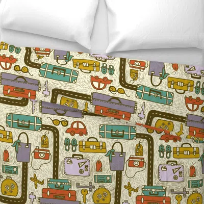 Spoonflower Ready For An Adventure Wide Cotton Sateen 3.5 oz 26" X 20" Standard Knife Edge