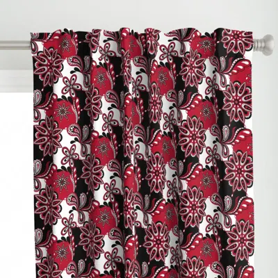 Spoonflower Red And Black Team Color Curtain Panel
