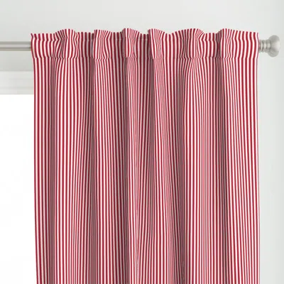 Spoonflower Red Candy Stripes Mini Curtain Panel