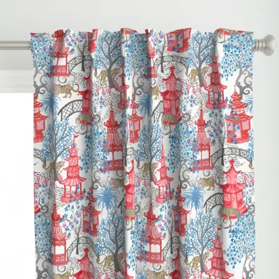 Spoonflower Red Pagodas Party Curtain Panel