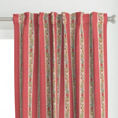 Spoonflower Red Whimsy Folk Stripe 9 Curtain Panel