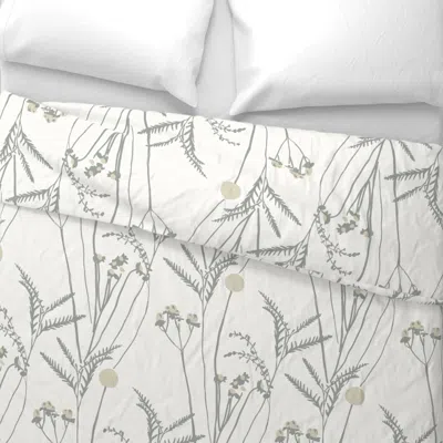 Spoonflower Refined Bohemian Boho Floral Chic Space In Sage Green And Tan Euro Pillow Sham