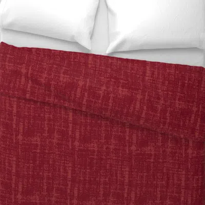 Spoonflower Retro Couture Boucle Tweed Texture 12" - Garnet On Deep Ruby Red King Pillow Sham