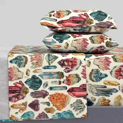Spoonflower Retro Crystal Gem Stone Collection Full Sheet Set